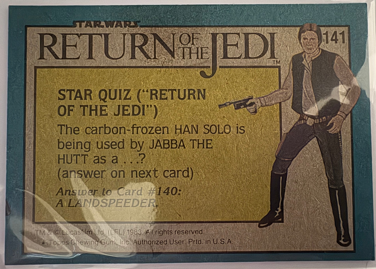 1983 Topps Star Wars: ROTJ Luke Skywalker, The Jedi #141