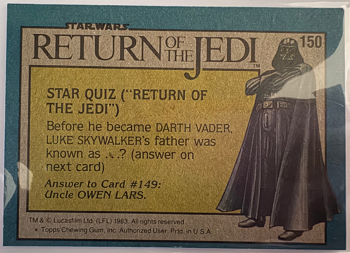1983 Topps Star Wars: ROTJ Soldiers of The Empire #150