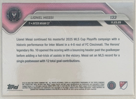 Lionel Messi Topps Now MLS Cup 4-goal Playoff History Card