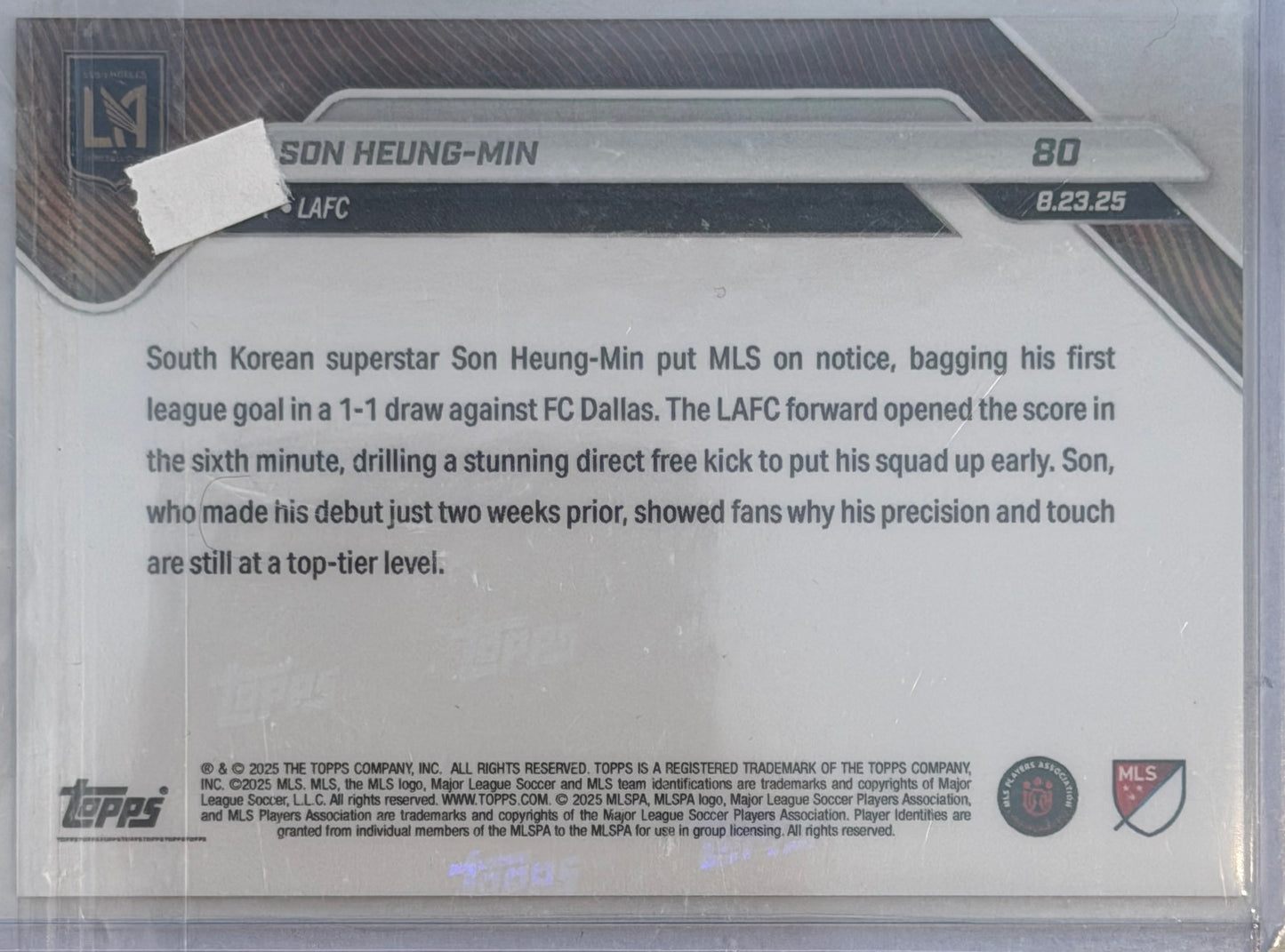 Son Heung-Min Topps Now 2025 #80 1st MLS Goal LAFC
