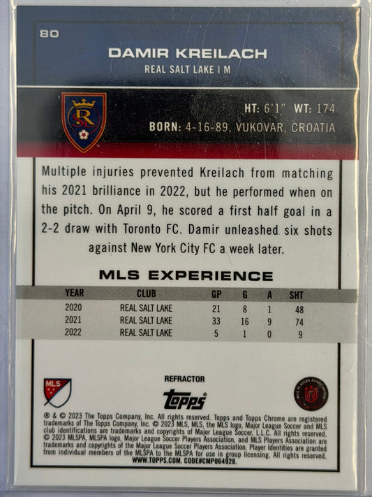 Damir Kreilach Topps Chrome Real Salt Lake #80 2023 Autographed