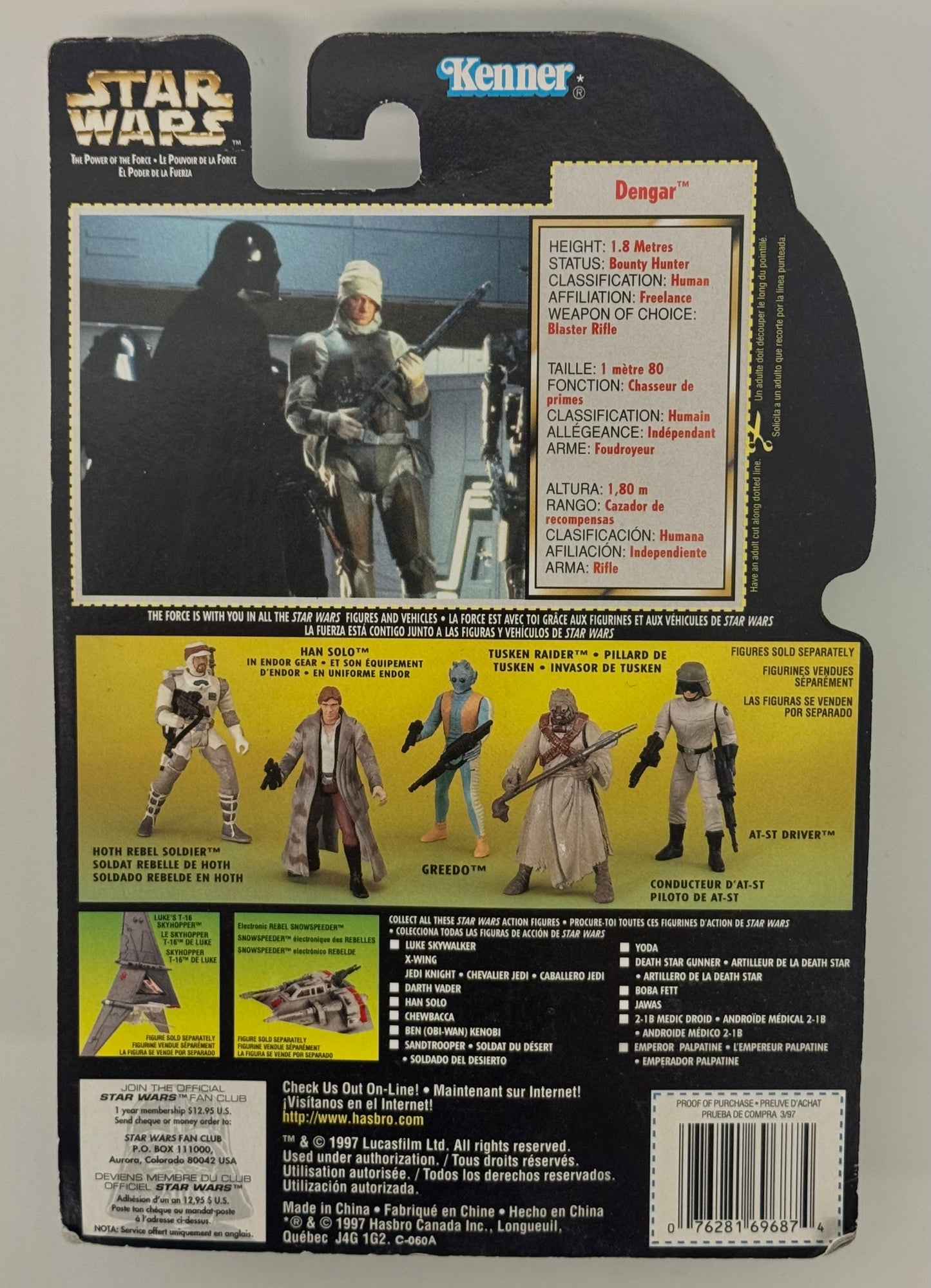 Kenner 1997 Star Wars The Power of the Force Dengar with Rifle Figure - New
