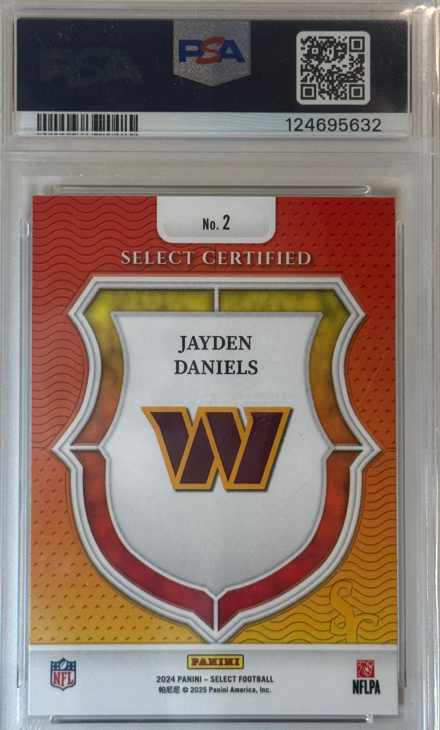 Jayden Daniels Panini Select Certified Rookie Silver PSA 9 Mint #2 2024