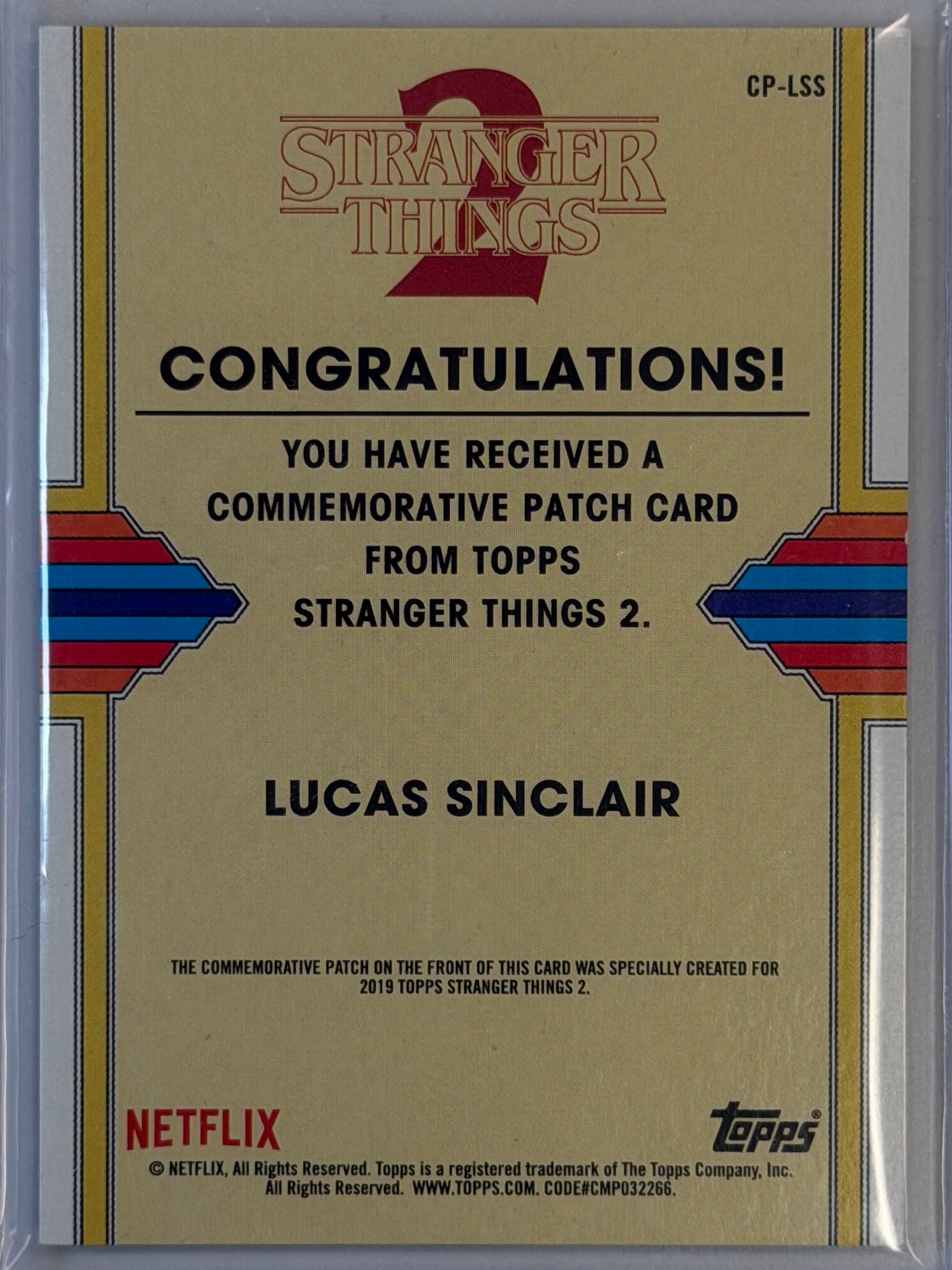Lucas Sinclair Topps Stranger Things 2 CP-LS 2019
