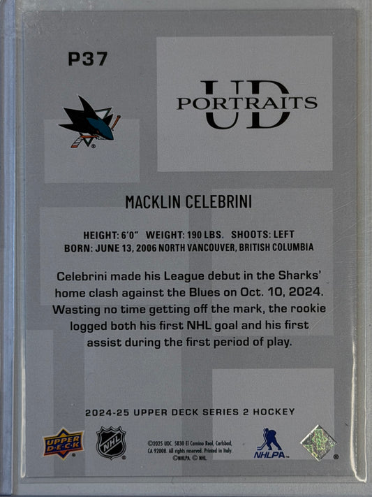 Macklin Celebrini Upper Deck P37 2024-2025