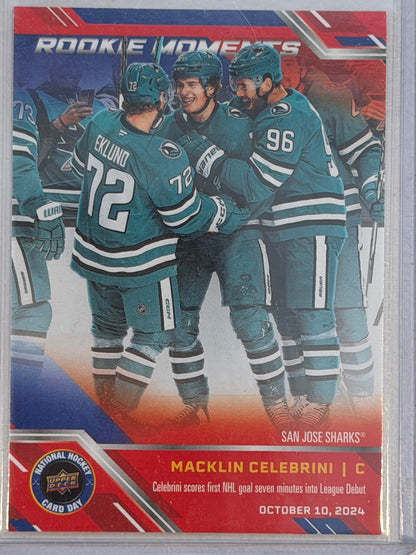 Macklin Celebrini 2025 UD NHCD San Jose Sharks Rookie Moments RC #NHCD-31