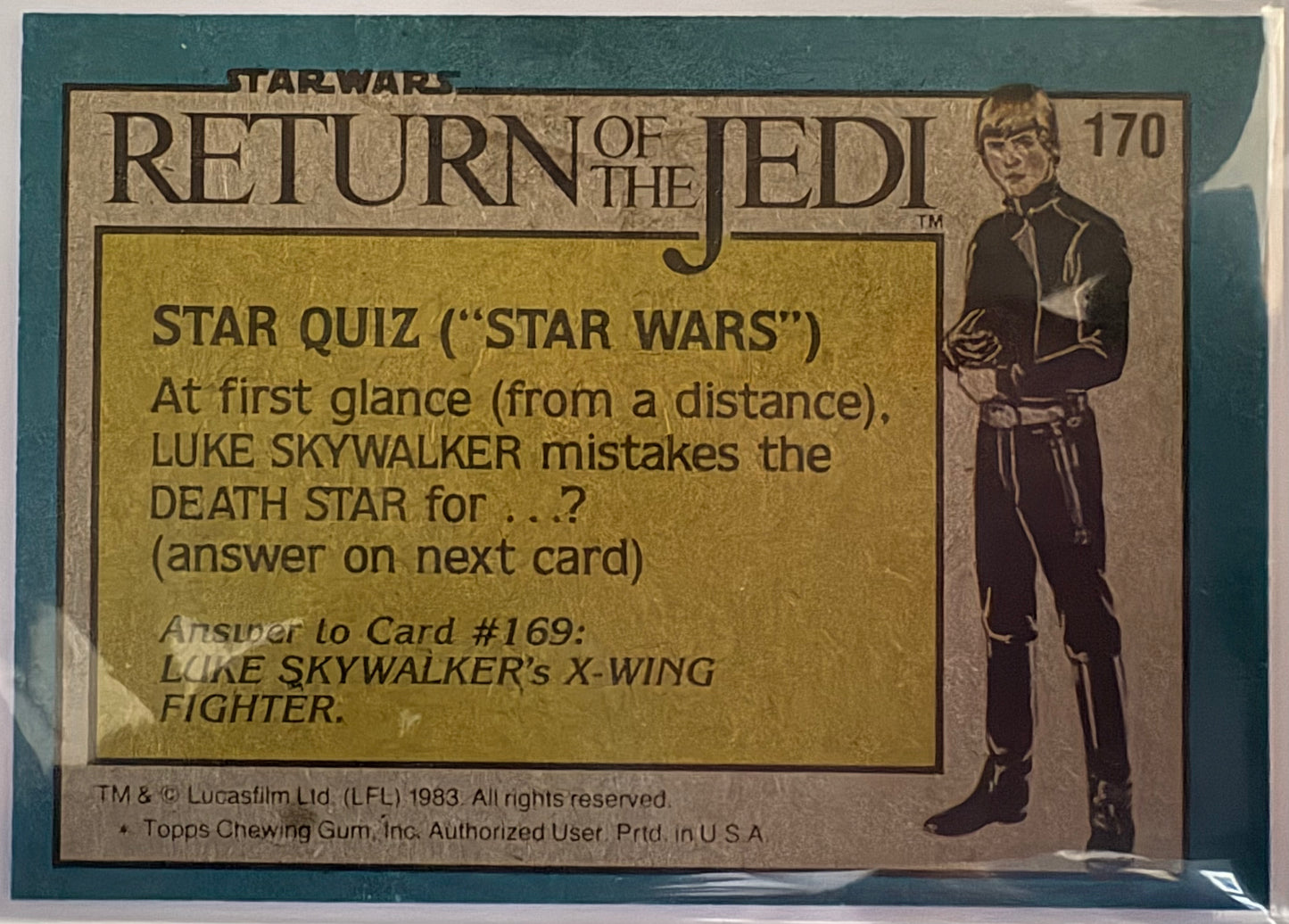 1983 Topps Star Wars: ROTJ A Gamorrean Guard Emerges #170