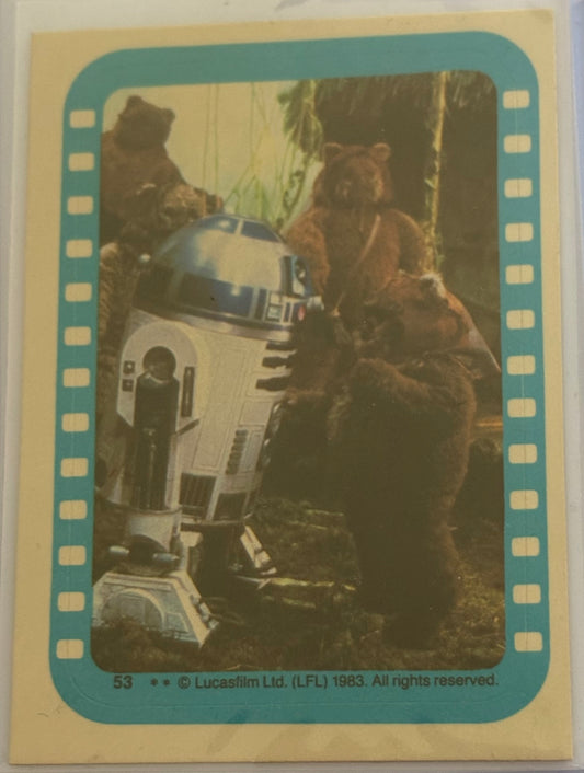 1983 Topps Star Wars: ROTJ R2-D2 & Wicket Warrick Sticker #53
