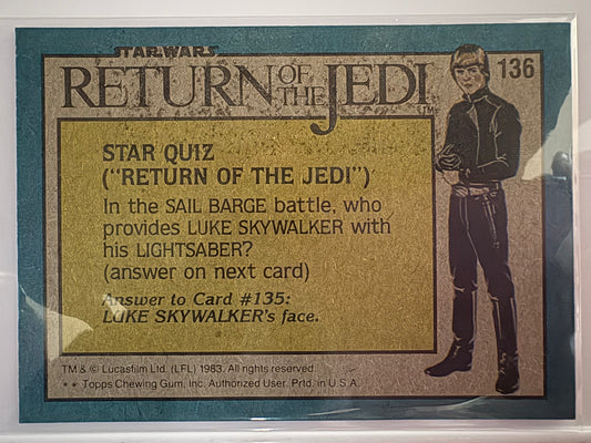 1983 Topps Star Wars: ROTJ The Courageous Jedi #136