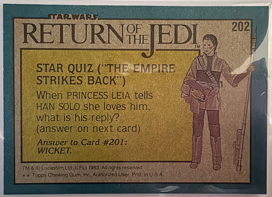1983 Topps Star Wars: ROTJ The Young Jedi Knight #202