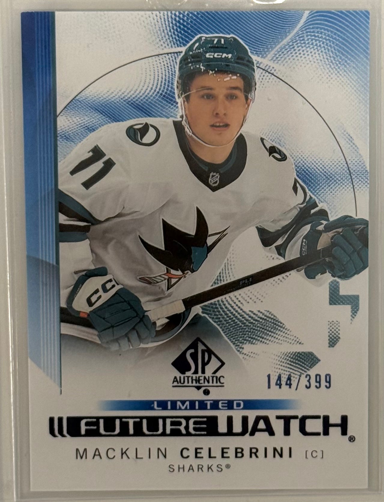 2024 SP Authentic Macklin Celebrini Limited Blue Future Watch RC Rookie 144/399