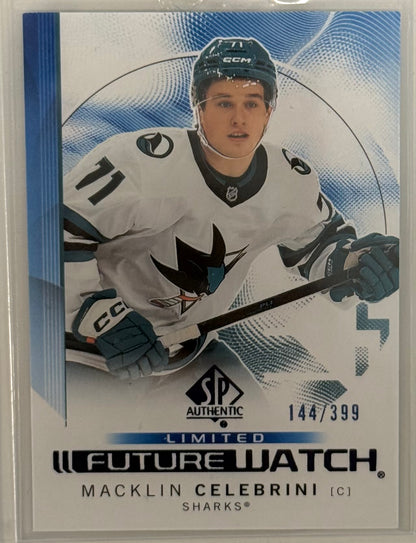 2024 SP Authentic Macklin Celebrini Limited Blue Future Watch RC Rookie 144/399