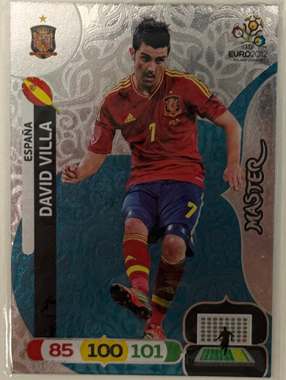 2012 David Villa Team Spain Panini XL Chrome Silver Adrenalyn Poland/Ukraine '12 UEFA Euro