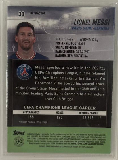 2021 Lionel Messi PSG Topps Stadium Club Chrome #30 Refractor