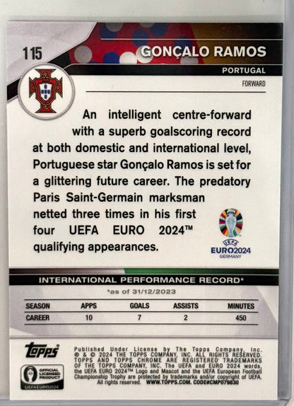 2024 Gonçalo Ramos Team Portugal Topps Future Stars Chrome Silver UEFA Euro '24 #115