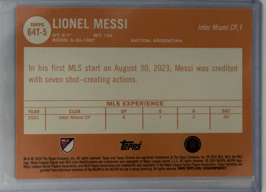 2024 Lionel Messi Inter Miami Topps Chrome Silver #64T-5