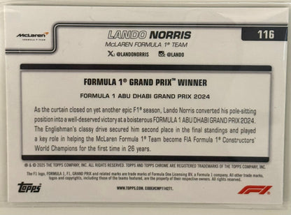2025 GP Winner Lando Norris McLaren #116 - Topps Chrome Formula 1 F1
