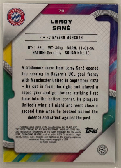 2025 Leroy Sané FC Bayern Topps Finest UEFA Champions League #79