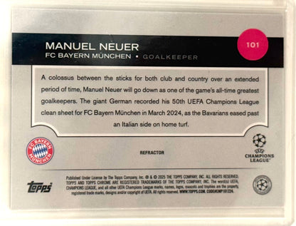 2025 Manuel Neuer FC Bayern Topps Chrome Silver #101