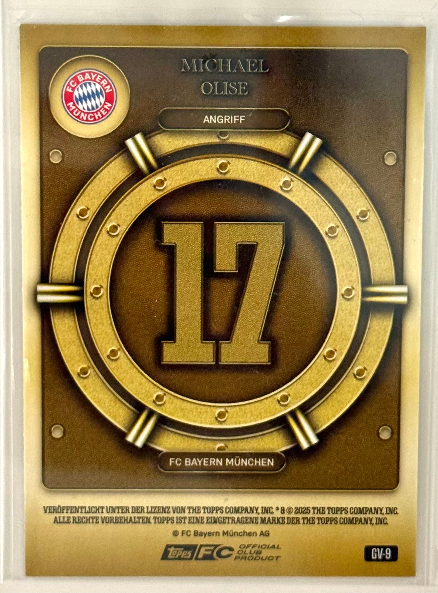 2025 Michael Olise FC Bayern Topps Gold Vault Limited #GV-9