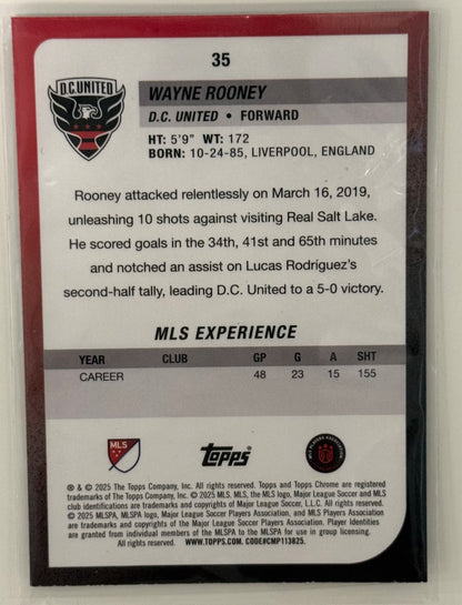 2025 Wayne Rooney DC United Topps Chrome Silver #35
