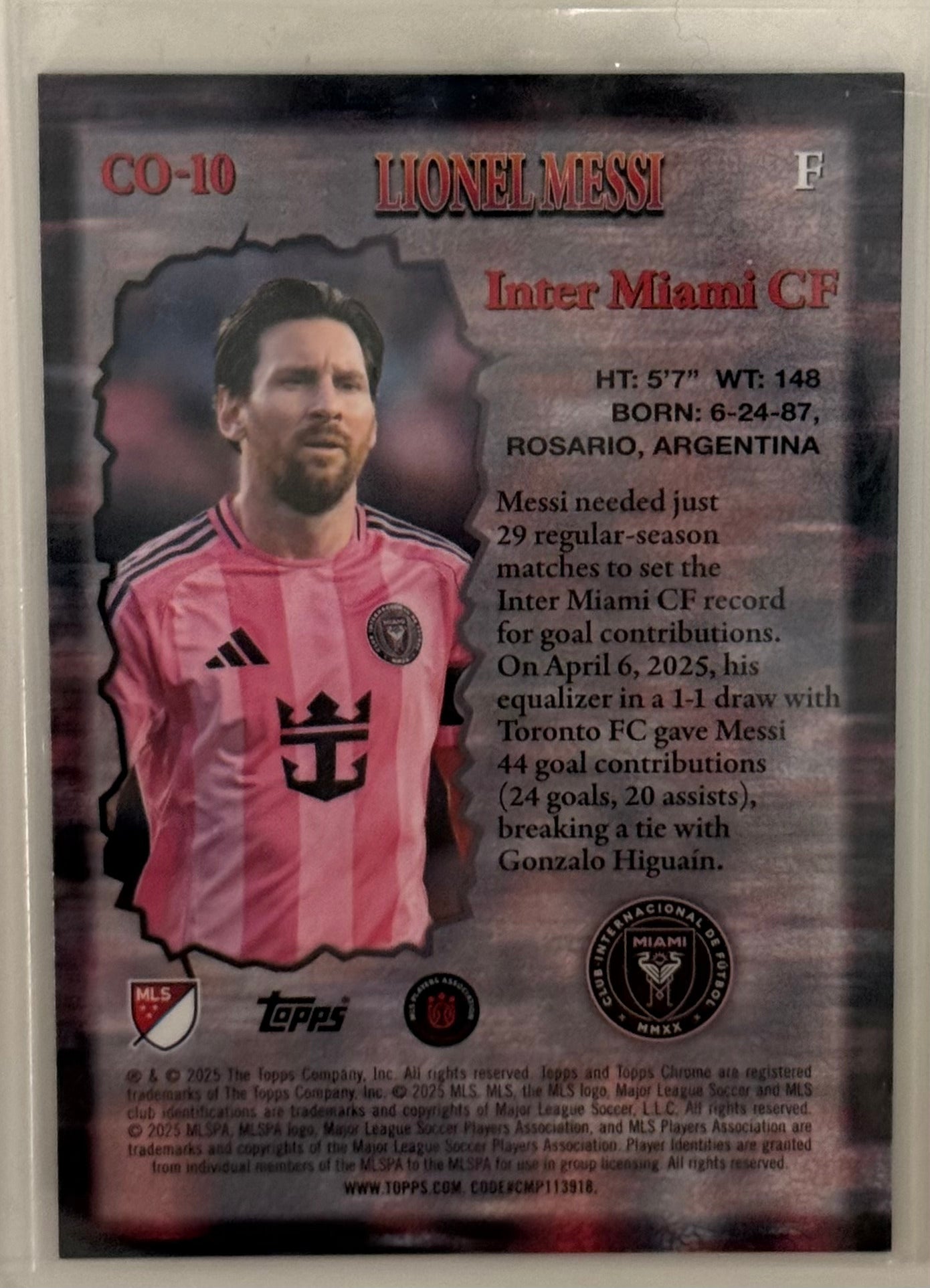 2025 Lionel Messi Inter Miami Topps Chrome CO-10