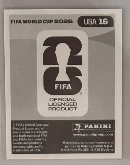 2026 Christian Pulisic USA Panini FIFA World Cup Sticker White #USA 16