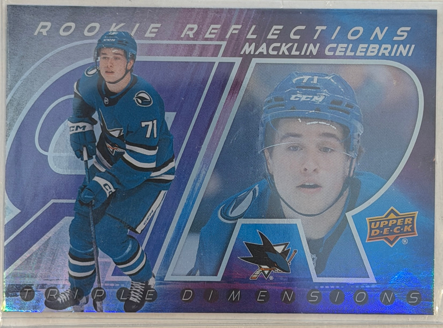 Macklin Celebrini 2024-25 Upper Deck Rookie Reflections RC REFRACTOR MT #RR-24