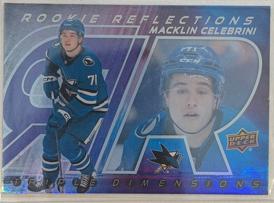 Macklin Celebrini 2024-25 Upper Deck Rookie Reflections RC REFRACTOR MT #RR-24