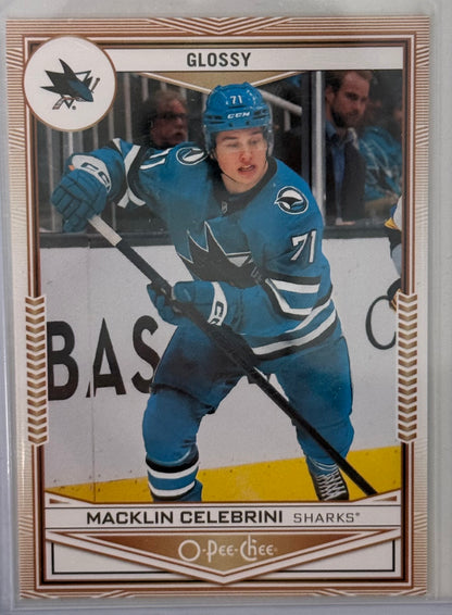 Macklin Celebrini 2024-25 UD Series 2 O-Pee-Chee Glossy Rookie #OPC-34