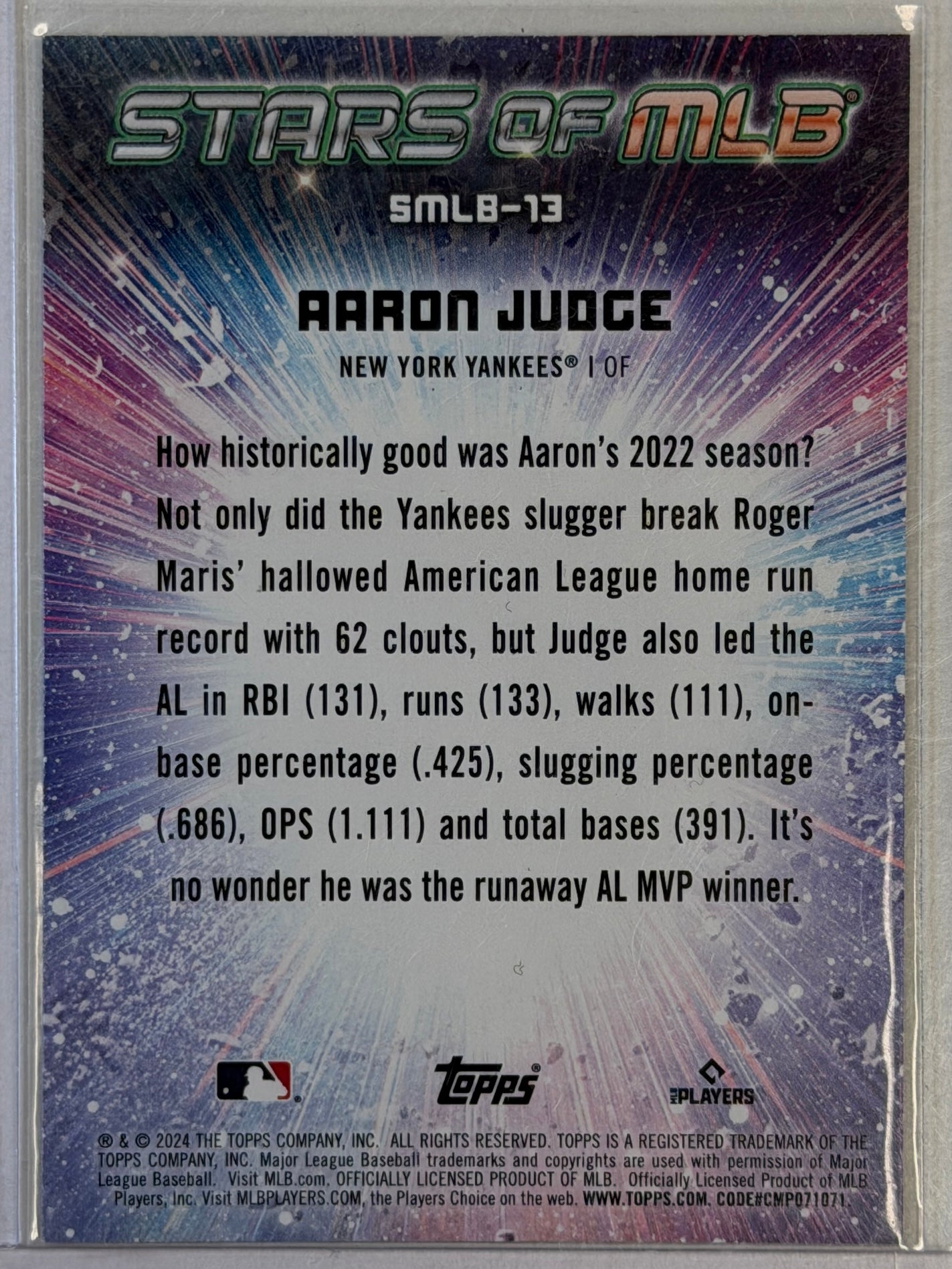 Aaron Judge Topps SMLB13 2024
