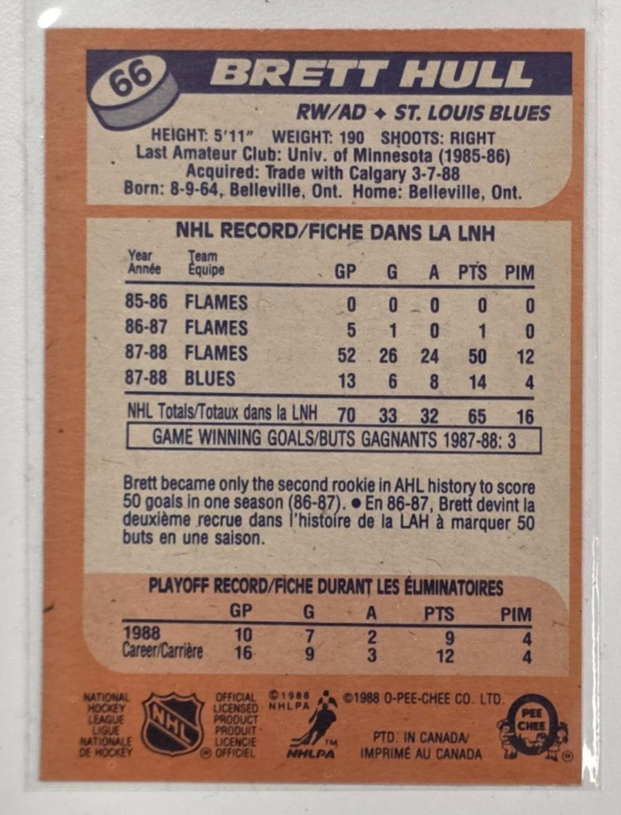 Brett Hull O-Pee-Chee Rookie Raw  #66 1988