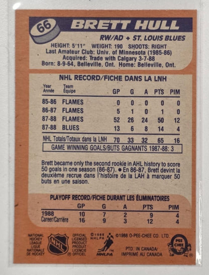 Brett Hull O-Pee-Chee Rookie Raw  #66 1988
