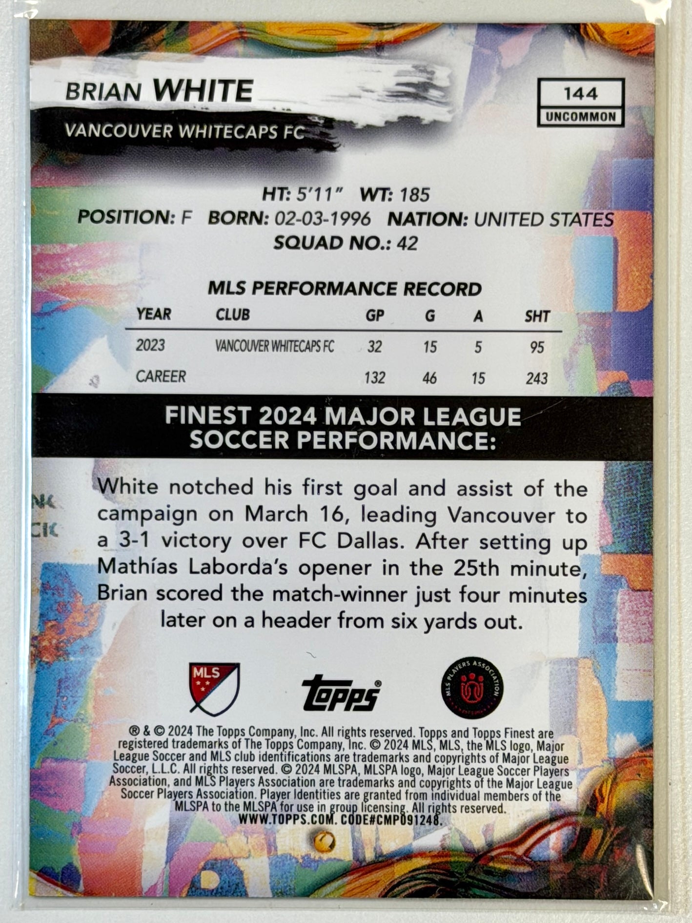 Brian White MLS Topps 2023