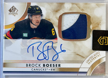 Brock Boeser Upper Deck Authentic Autographed with Patch #38 2024