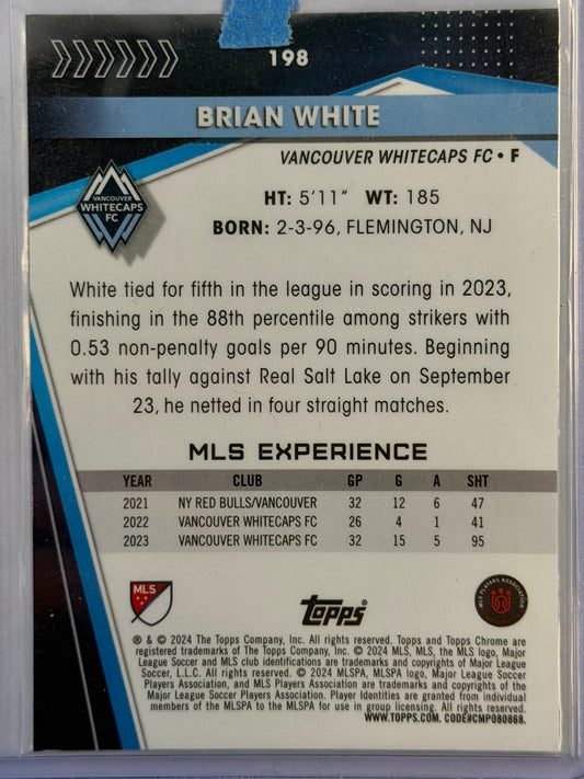 Brian White Topps Chrome Whitecaps FC #198 2024 - SILVER