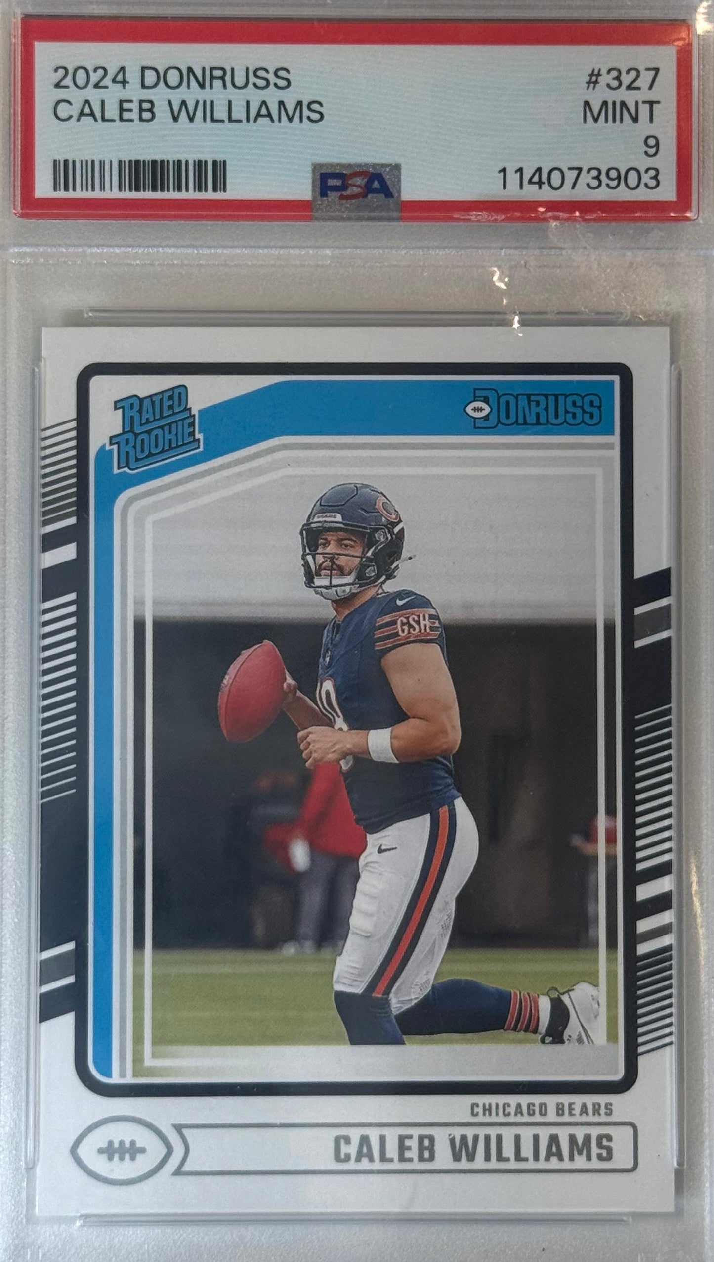 Caleb Williams Donruss Rookie Card PSA 9 Mint #327 2024