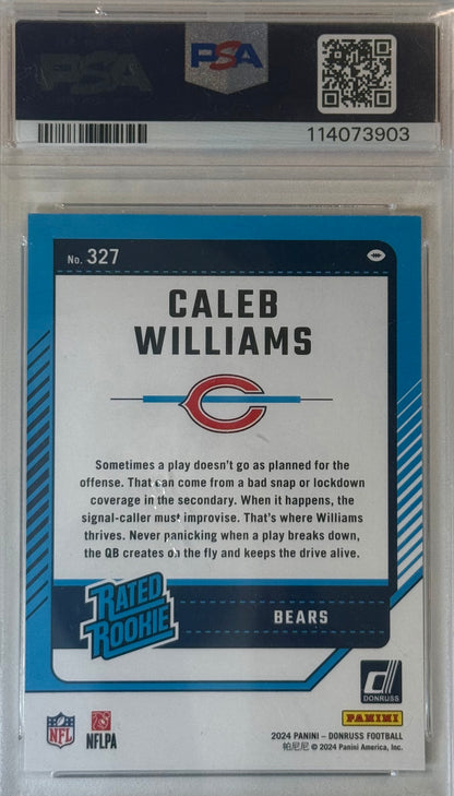Caleb Williams Donruss Rookie Card PSA 9 Mint #327 2024