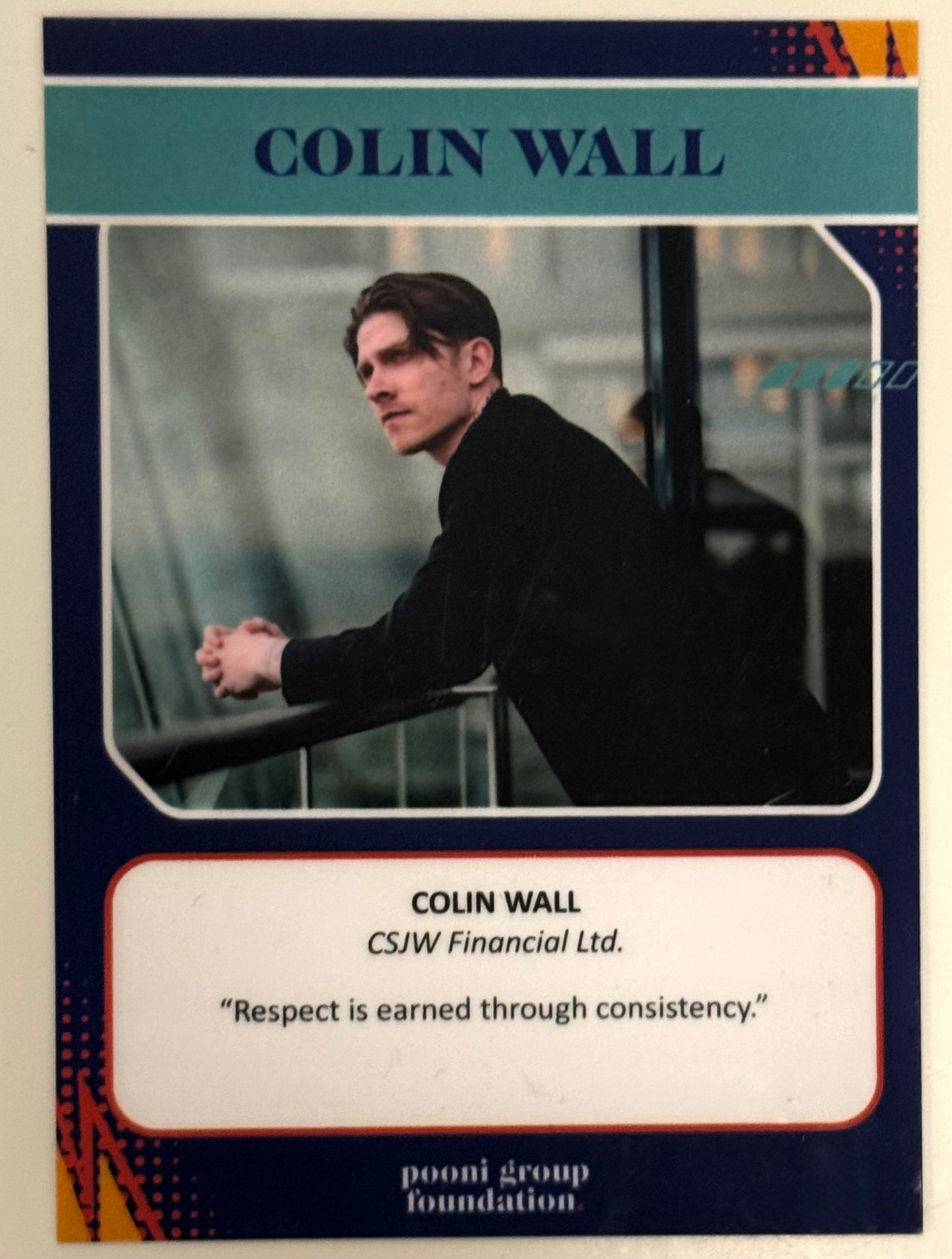Autographed Colin Wall Rookies and Legend Card 1-25
