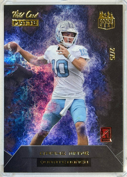 Drake Maye Wild Card Matte Rookie Heat #75 2024