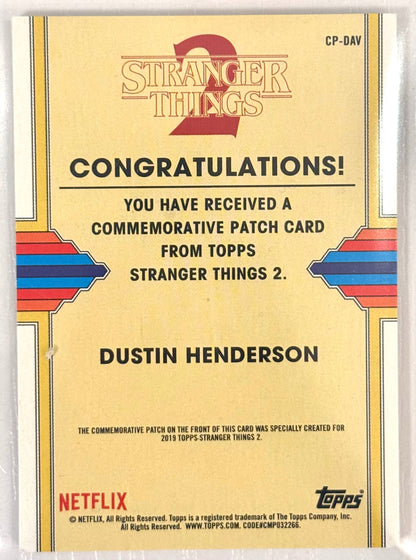 2019 Topps Stranger Things 2 #CP-DAV Dustin Henderson AV Club Patch