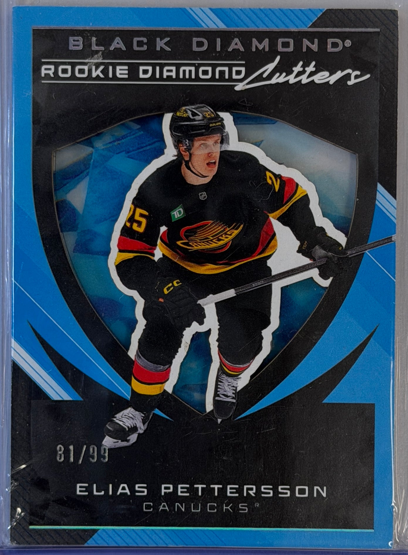 Elias Pettersson Upper Deck Black Diamond Rookie Cutters #99 2025-2026