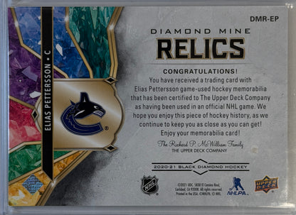 Elias Pettersson Upper Deck Black Diamond Mine Relic #99 2019-2020