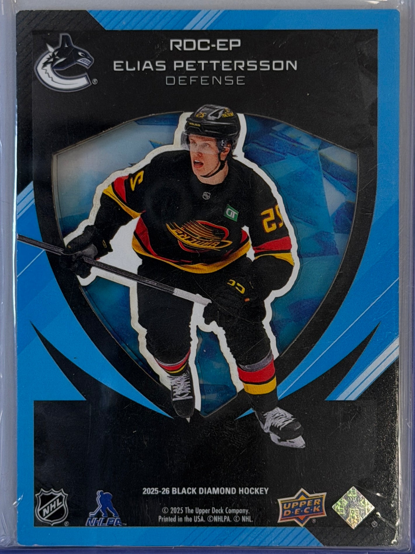 Elias Pettersson Upper Deck Black Diamond Rookie Cutters #99 2025-2026