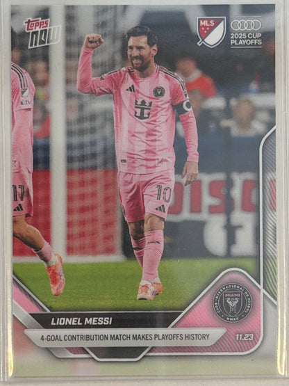 Lionel Messi Topps Now MLS Cup 4-goal Playoff History Card