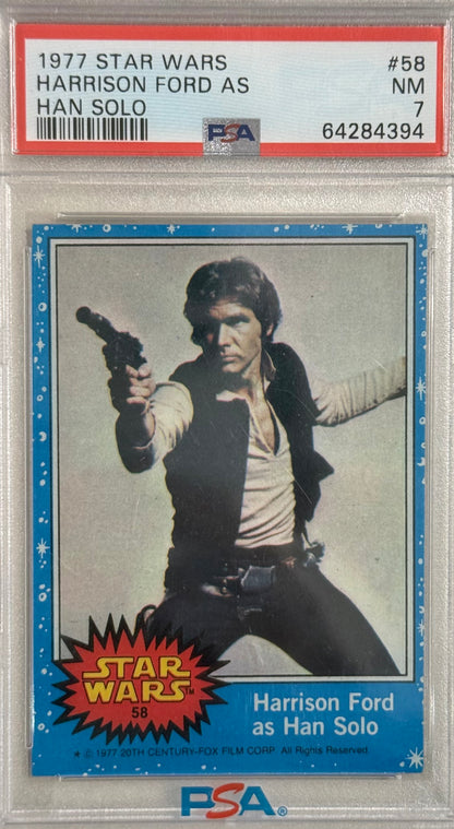Star Wars Harrison Ford as Han Solo PSA NM 7 #58 1977