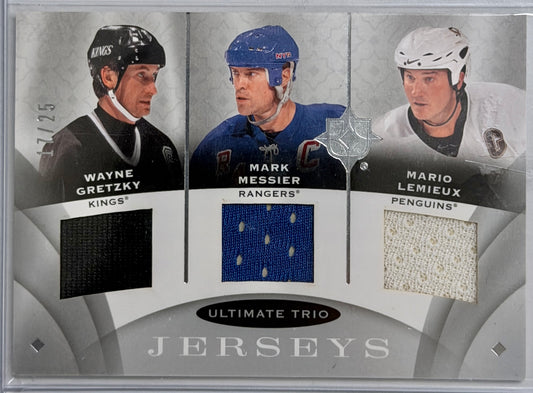 Gretzky, Messier, Lemieux Ultimate Trios Jersey limited #UJ3-HOF 2008,09