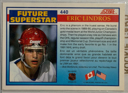 Eric Lindros Score: Future Superstars Rookie Card #440 1990
