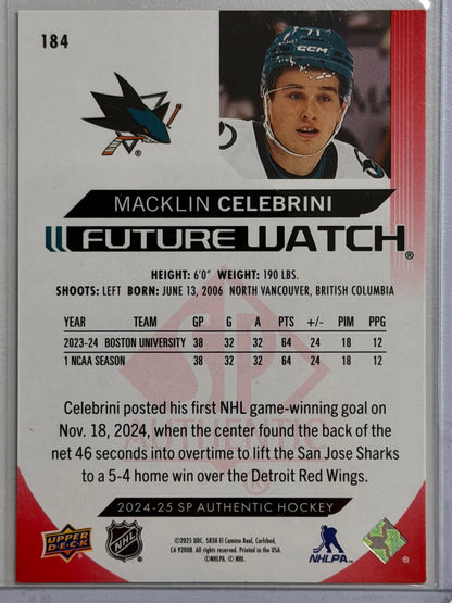 Macklin Celebrini Future Watch Red 2025