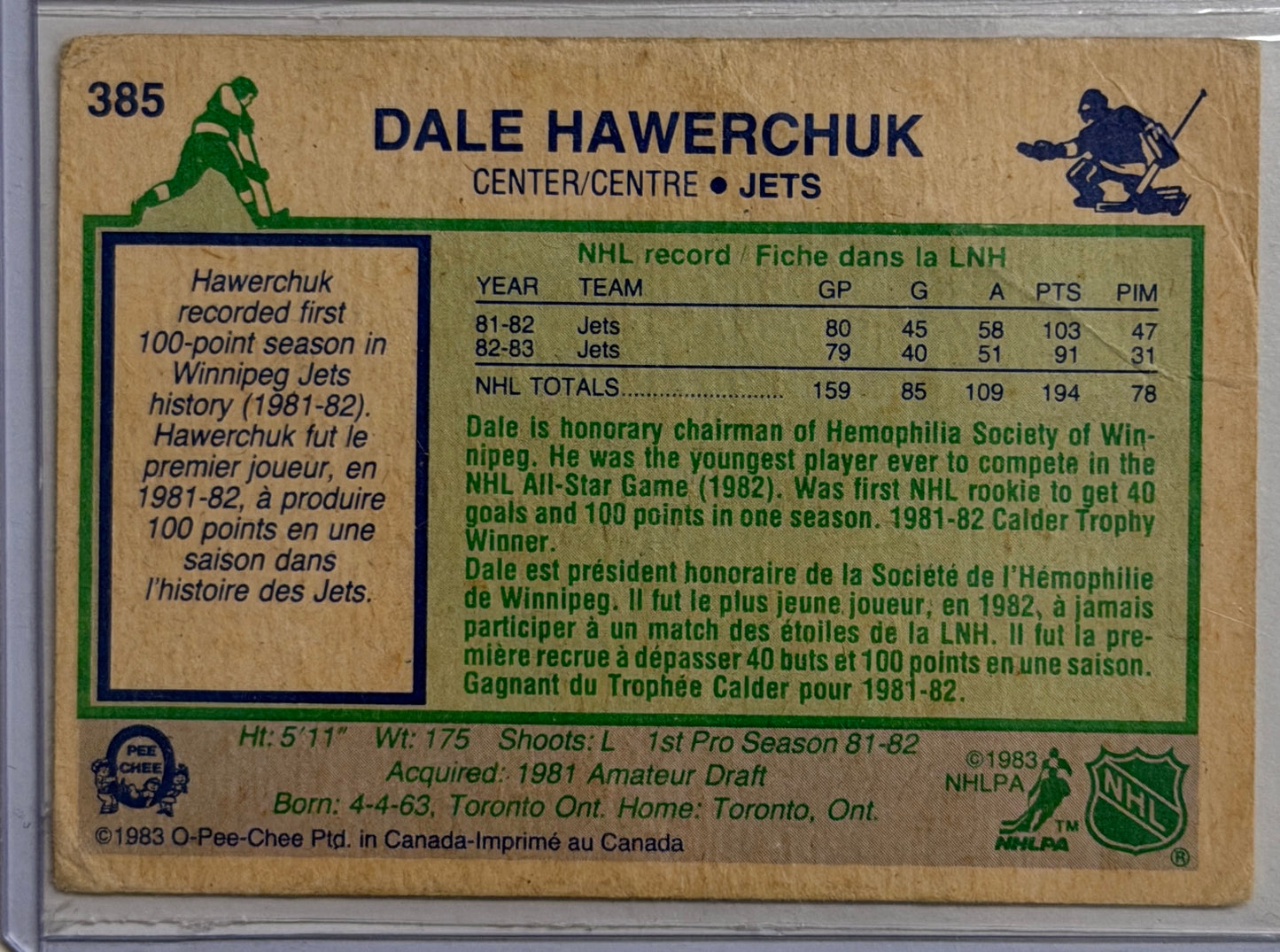 Dale Hawerchuk OPC #385 1983
